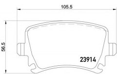 Колодки тормозные дисковые задн AUDI для VW PASSAT (362) 1.4 TSI 2012-2014, код двигателя CTHD, V см3 1390, кВт 118, л.с. 160, бензин, Textar 2391401