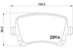 Колодки тормозные дисковые задн AUDI для VW PASSAT Variant (3C5) 2.0 FSI 4motion 2005-2010, код двигателя BLX,BLY,BVX, V см3 1984, кВт 110, л.с. 150, бензин, Textar 2391401