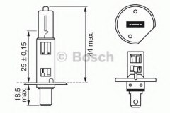 Лампа STANDARD H1 12V 55W 1987302011 для VW PASSAT (3B2) 2.0 2000-2000, код двигателя ASU,AUZ, V см3 1984, кВт 88, л.с. 120, бензин, Bosch 1987302011