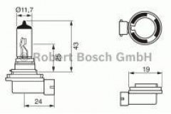 Лампа автомобильная Bosch 1987302084 H11 12V 55W для VW PASSAT (3C2) 1.6 FSI 2005-2008, код двигателя BLF, V см3 1598, кВт 85, л.с. 115, бензин, Bosch 1987302084